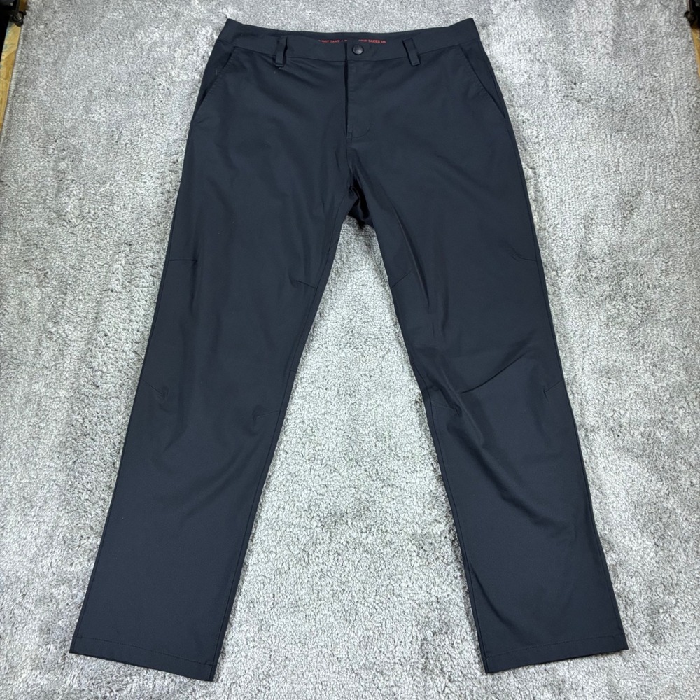 Rhone Commuter Pants Mens 34x30 Black Performance Trousers 100020 Slim Fit